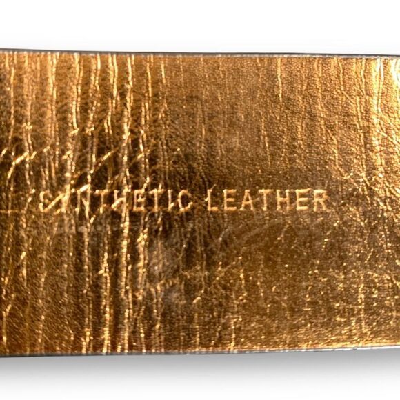 Michael Michael Kors Chocolate Logo Belt Statement MK Buckle Synthetic Leather - Picture 5 of 9